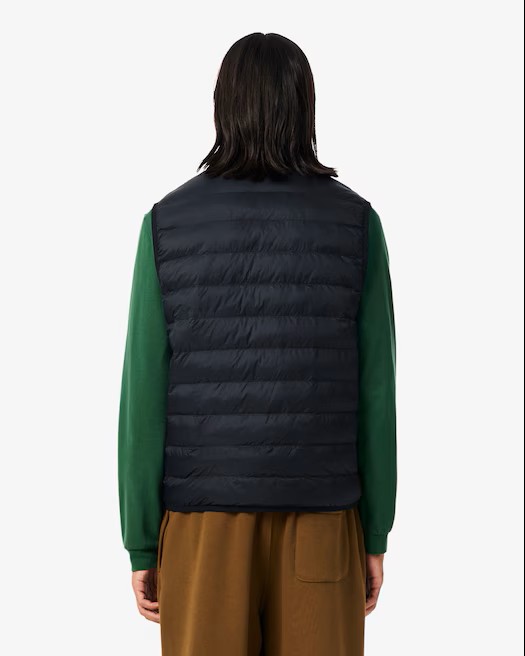 Lacoste Water Repellent Puffed Windbreaker Vest Black