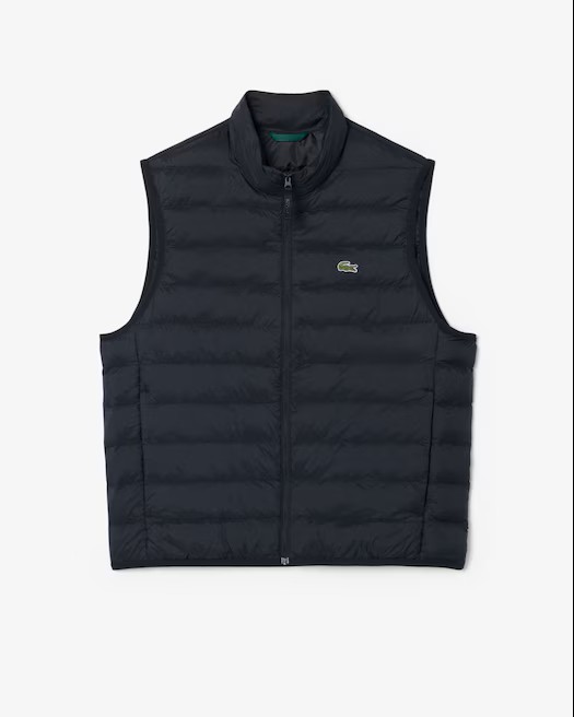 Lacoste Water Repellent Puffed Windbreaker Vest Black