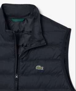 Lacoste Water Repellent Puffed Windbreaker Vest Black