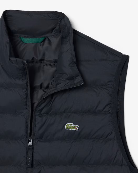 Lacoste Water Repellent Puffed Windbreaker Vest Black