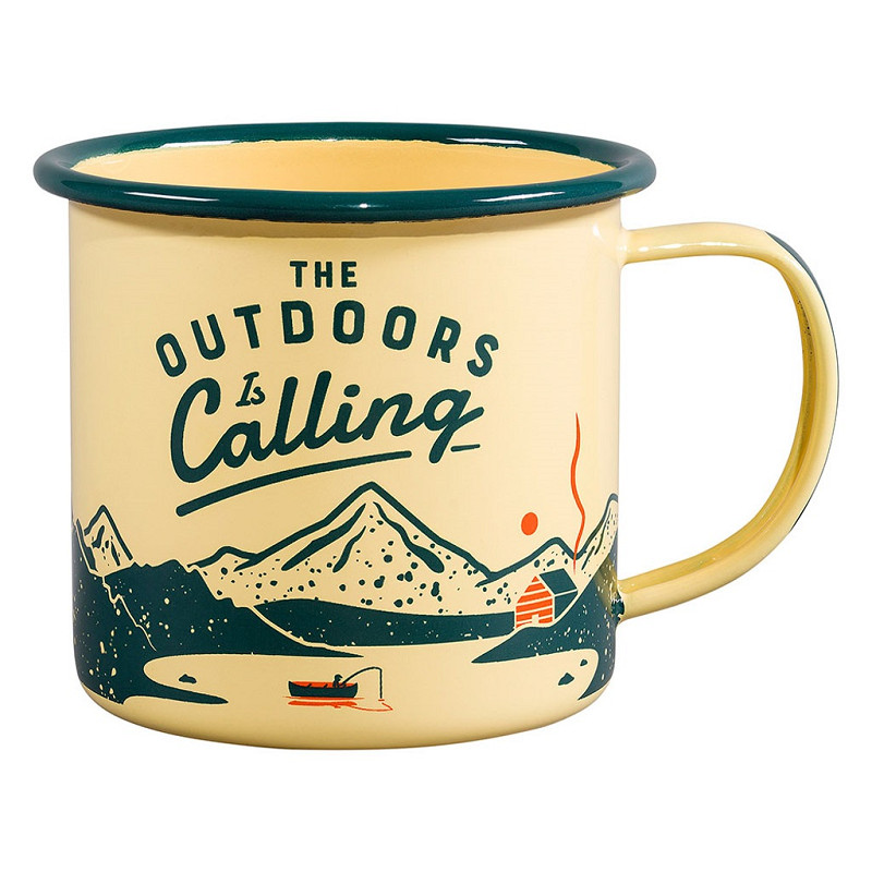Gentlemen’s Hardware Enamel Mug (325ml) - The Outdoors Is Calling Yellow
