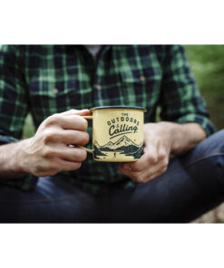 Gentlemen’s Hardware Enamel Mug (325ml) - The Outdoors Is Calling Yellow