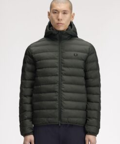 Fred Perry Hooded Insulated Jacket Field Green