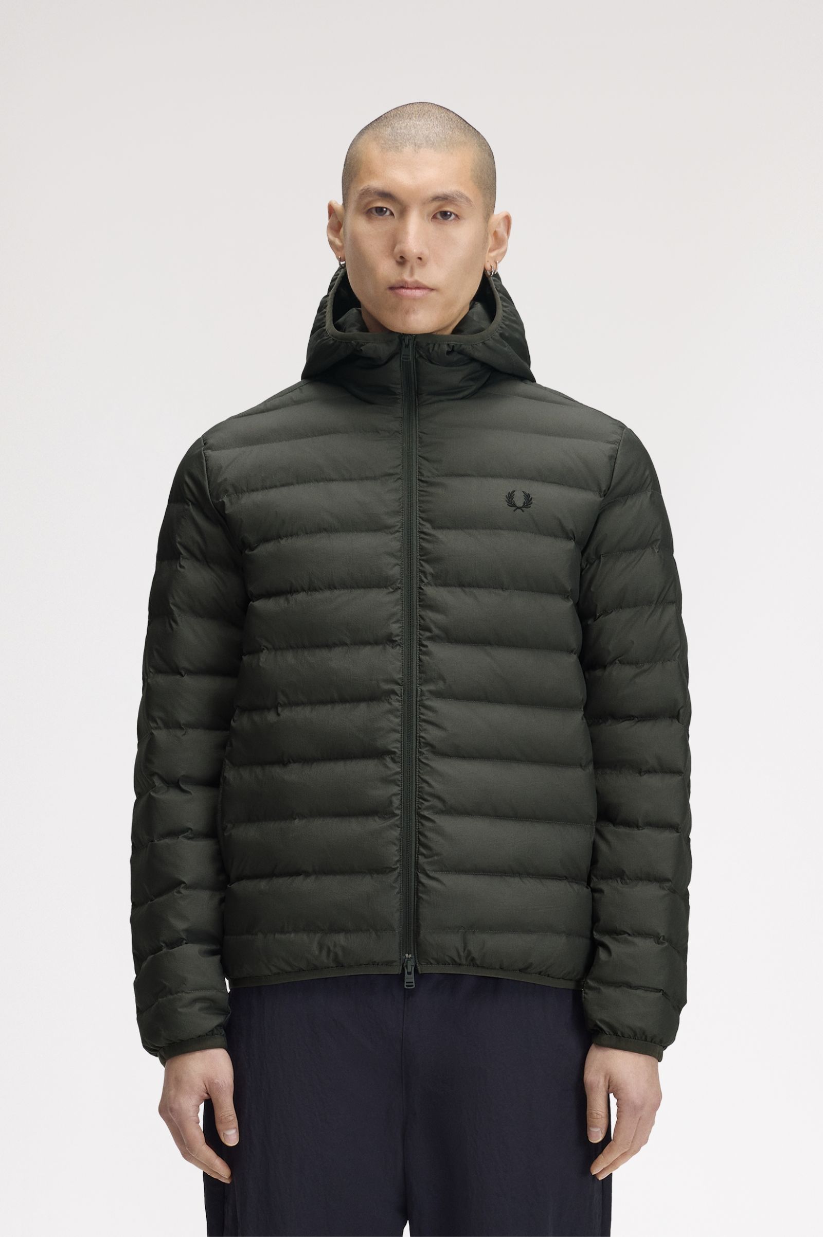 Fred Perry Hooded Insulated Jacket Field Green