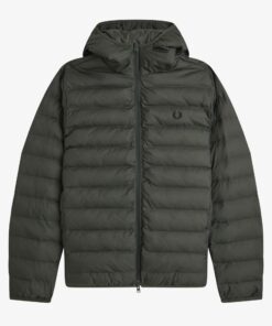 Fred Perry Hooded Insulated Jacket Field Green