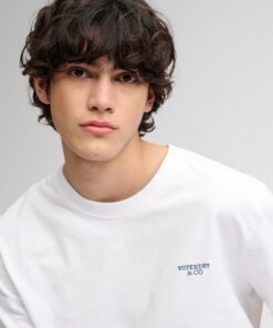 Superdry Essential Stacked Logo Embroidered T-shirt Optic White