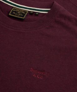 Superdry Essential Serif Logo Embroidered T-Shirt Tawny Port Marl