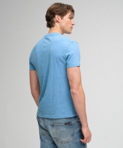 Superdry Essential Serif Logo Embroidered T-Shirt Fresh Blue Grit