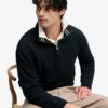 Superdry Essential Serif Logo Half Zip Sweatshirt Dark Navy