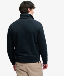 Superdry Essential Serif Logo Half Zip Sweatshirt Dark Navy