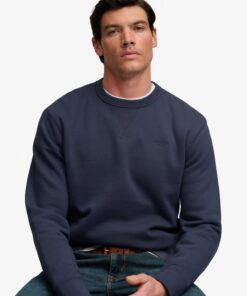 Superdry Essential Stacked Logo Crew Sweatshirt Soft Navy