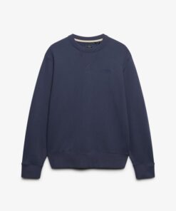 Superdry Essential Stacked Logo Crew Sweatshirt Soft Navy