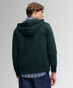 Superdry Essential SD Co Logo Zip Hoodie Heritage Dark Pine Green