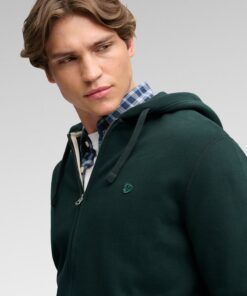 Superdry Essential SD Co Logo Zip Hoodie Heritage Dark Pine Green
