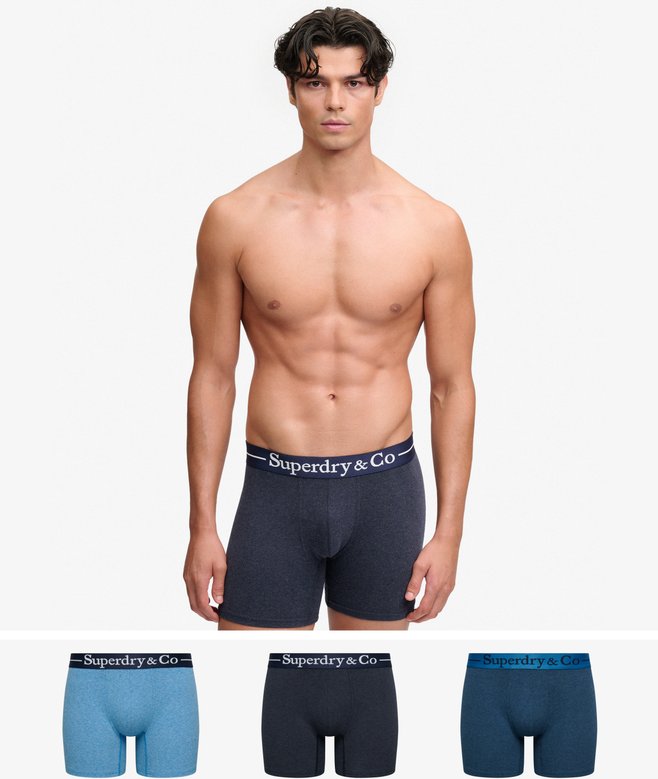 Superdry Superdry & Co Boxer Triple Pack Navy Marl/Indigo Marl/BlueGrit