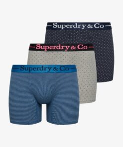 Superdry Superdry & Co Boxer Triple Pack Blue Polka/Stripe