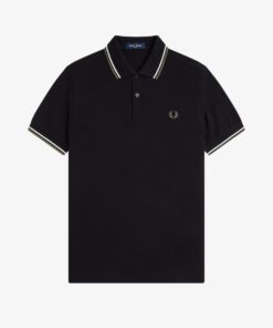 Fred Perry The Fred Perry Shirt Black / Ecru / Laurel Wreath Green