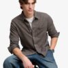 Superdry Twill Tweed Jersey Shirt Taupe Tweed