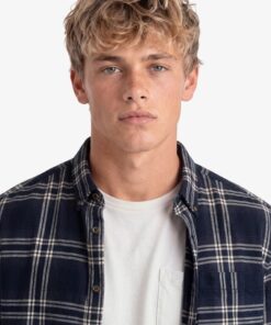 Superdry Long Sleeve Cotton Lumberjack Shirt Navy Window Check