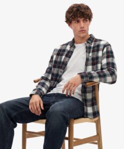 Superdry Long Sleeve Cotton Lumberjack Shirt Skylar Check White