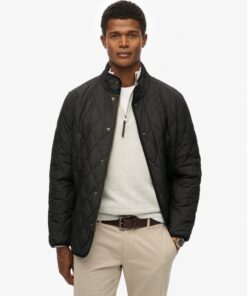 Superdry Quilted Estate Jacket Meteorite Black