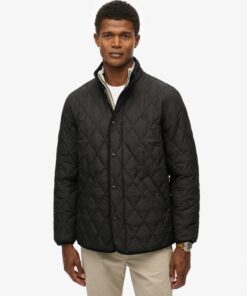 Superdry Quilted Estate Jacket Meteorite Black