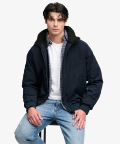 Superdry City Fleece Lined Jacket Eclipse Navy
