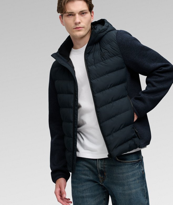 Superdry Hooded Storm Knit Hybrid Jacket Eclipse Navy