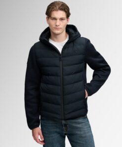 Superdry Hooded Storm Knit Hybrid Jacket Eclipse Navy