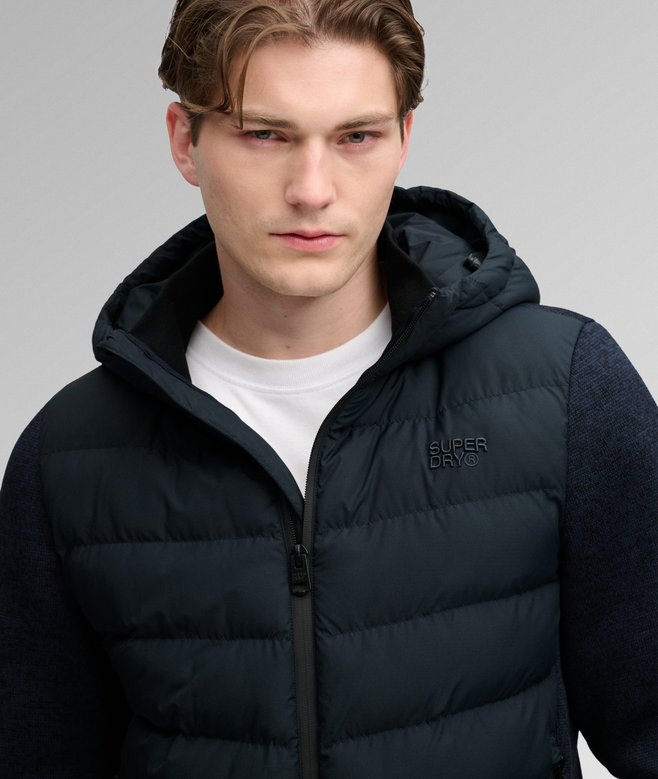 Superdry Hooded Storm Knit Hybrid Jacket Eclipse Navy