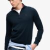 Superdry Preppy Essential Cotton Half Zip Jumper Eclipse Navy
