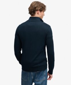 Superdry Preppy Essential Cotton Half Zip Jumper Eclipse Navy