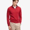 Superdry Preppy Essential Cotton Half Zip Jumper Crimson Red Marl