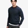 Superdry Essential Lightweight Wool Blend Jumper Rich Navy Marl