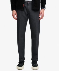 Superdry Premium Textured Regular Chinos Textured Charcoal