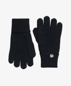 Superdry Logo Knitted Gloves Black