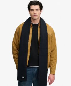 Superdry SD&Co Logo Knitted Scarf Black
