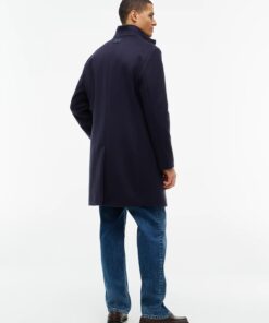 Tommy Hilfiger New York Label Wool Blend Coat Navy Blue
