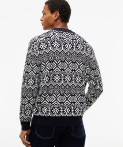 Tommy Hilfiger Fair Isle Relaxed Crew Neck Jumper Navy Blue/ Ivory Petal