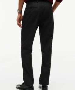Denton Brushed Marl Straight Chinos Black