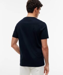 Tommy Hilfiger Contrast Logo Crew Neck Jersey T-Shirt Navy Blue