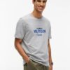 Tommy Hilfiger Contrast Logo Crew Neck Jersey T-Shirt Light Grey Heather