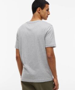 Tommy Hilfiger Contrast Logo Crew Neck Jersey T-Shirt Light Grey Heather