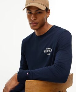 Tommy Hilfiger 1985 Graphic Long Sleeve T-Shirt Navy Blue