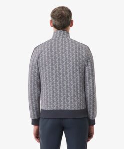 Lacoste Paris Zip Up Jacquard Track Jacket Light Grey / Dark Grey