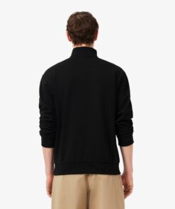 Lacoste Fleece Zip Neck Sweatshirt Black