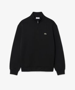 Lacoste Fleece Zip Neck Sweatshirt Black