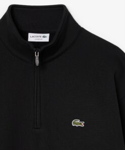 Lacoste Fleece Zip Neck Sweatshirt Black