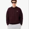 Lacoste Cotton Fleece Sweatshirt Dark Burgundy