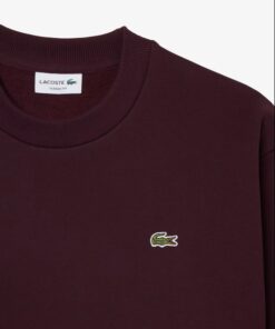 Lacoste Cotton Fleece Sweatshirt Dark Burgundy